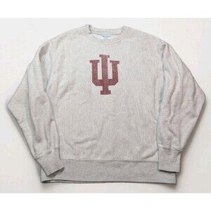 Champion Indiana Hoosiers Reverse Weave IU Logo Pullover Sweatshirt
